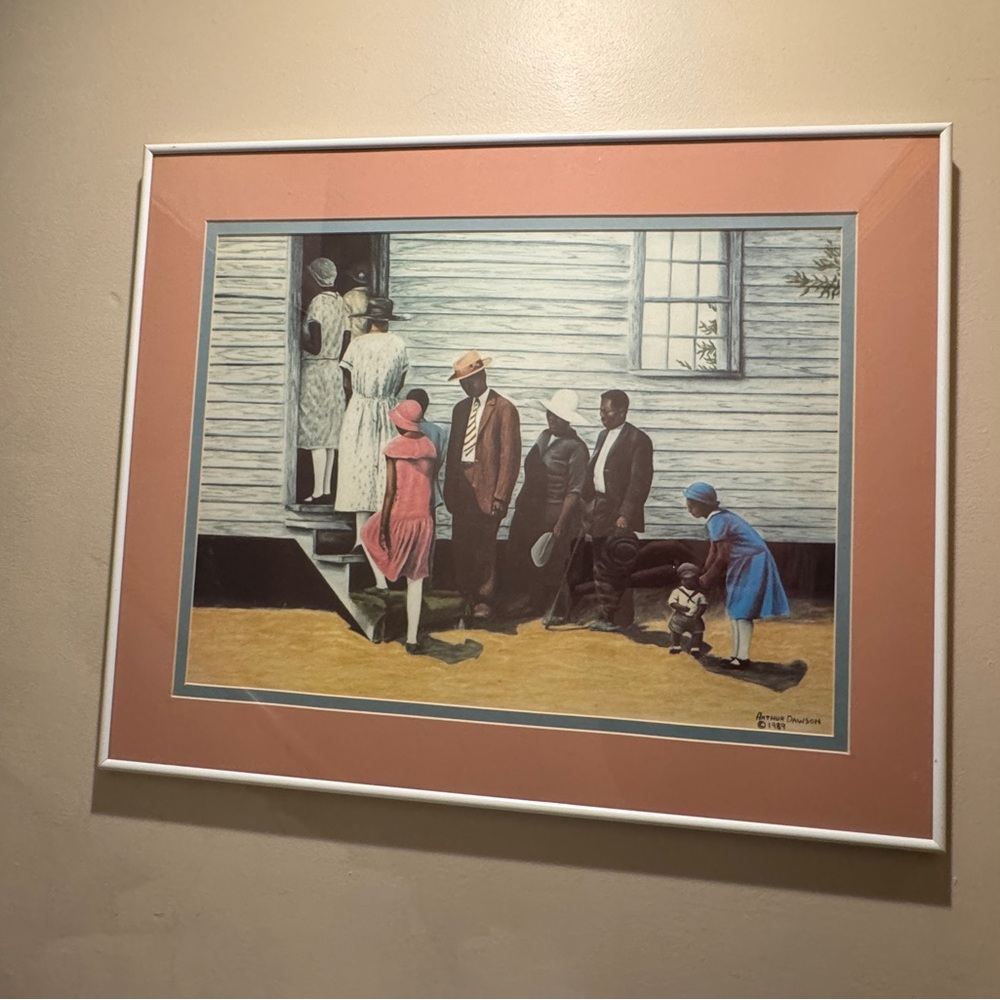 “Attending Church," lithograph by Arthur L. Dawson
